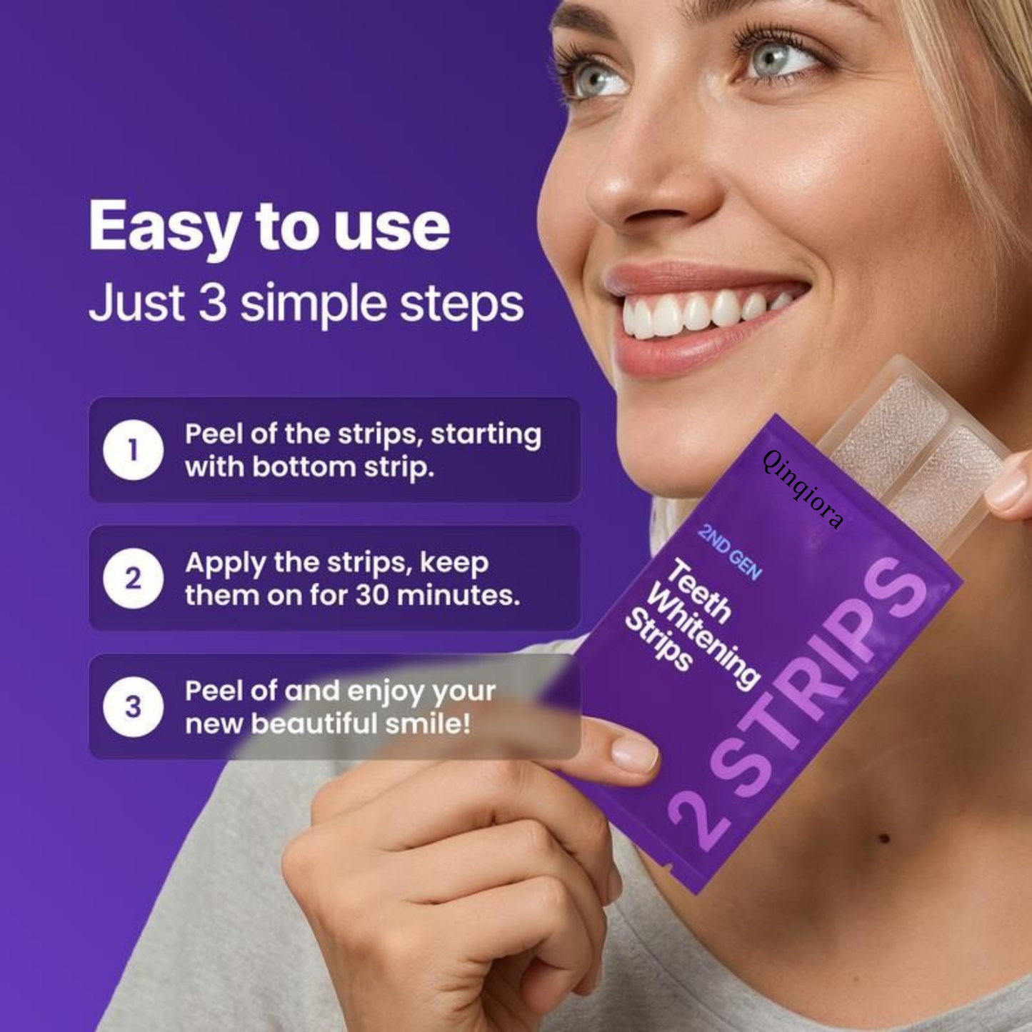 Qinqiora Whitening Strips – Achieve a Brighter, Whiter Smile in Just 7 Days!