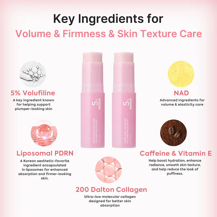 Qinqiora™ Pink Collagen Volume Balm Stick with 5% Volufiline 💖
